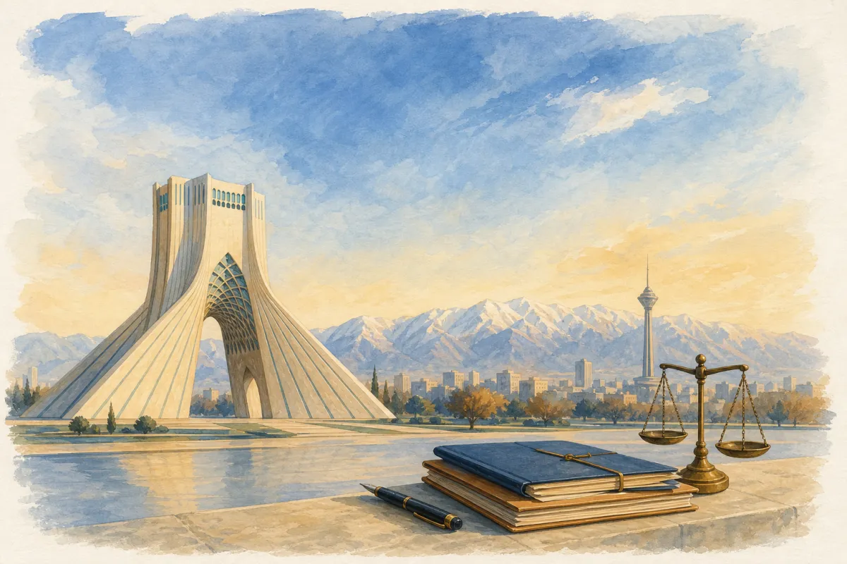 تصویرسازی راهنمای انتخاب وکیل و مشاورهٔ حقوقی در فاطمی تهران