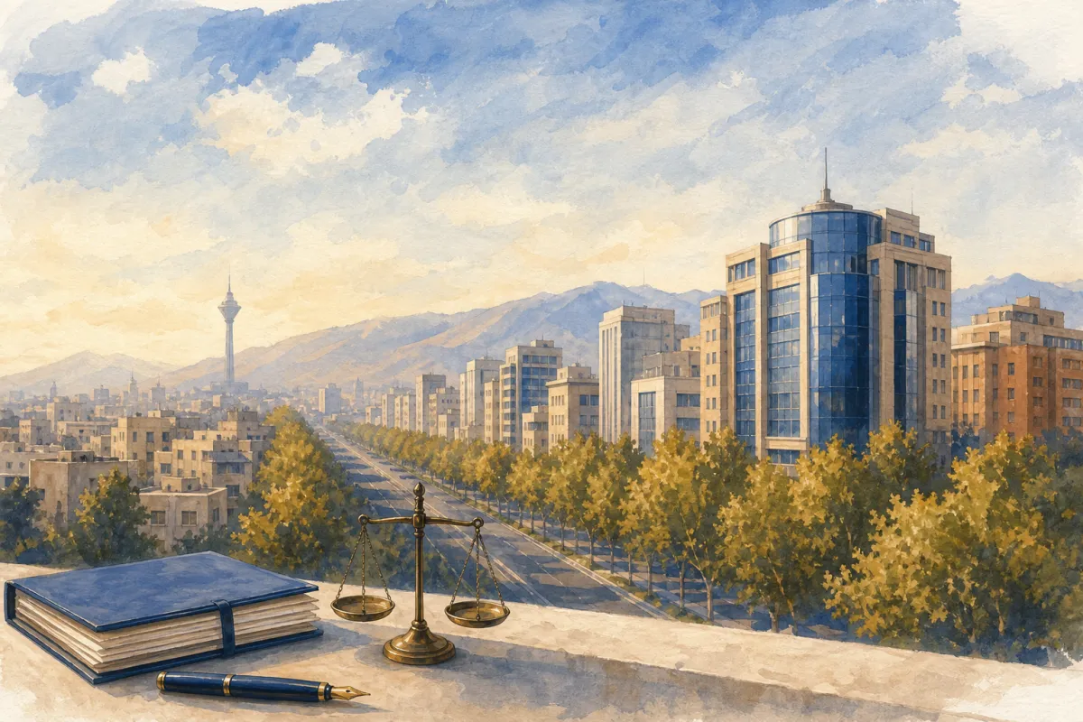 تصویرسازی راهنمای انتخاب وکیل و مشاورهٔ حقوقی در میرداماد تهران