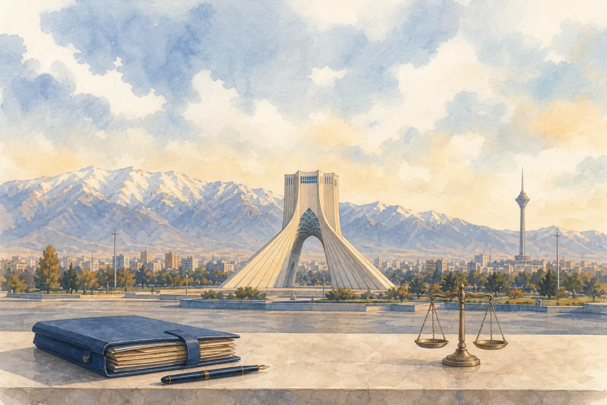 تصویرسازی راهنمای انتخاب وکیل و مشاورهٔ حقوقی در هفت تیر تهران