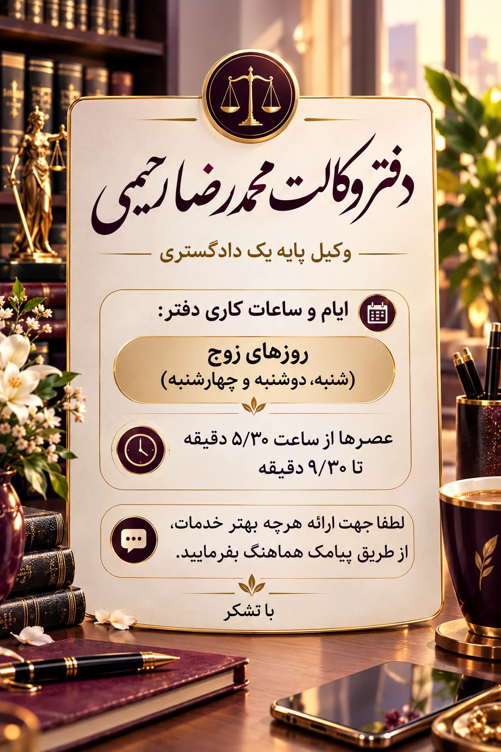تصویر دفتر محمدرضا رحیمی