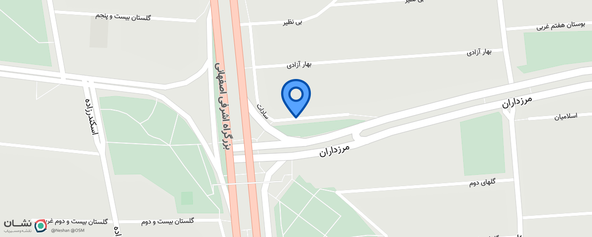 موقعیت مکانی دفتر حمید ایران پور در تهران